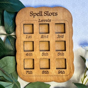 Dungeons and Dragons Spell Slot Tracker: Laser Cut DnD Gift Idea, Spell Tracker for Casters, RPG Gift Idea for Players