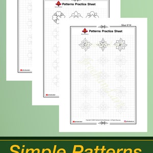 Pattern Draw Sheet Patterns Practice Sheets and Coloring (50 Pages), Learn to Draw Mandala ...