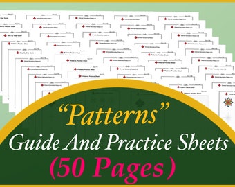 Patterns Practice Sheets and Coloring (50 Pages), Learn to draw Mandala Decorative Patterns, Tracing, Digital, Printable Worksheets