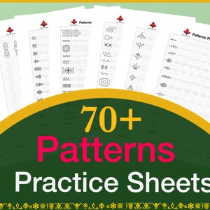 Fun & Easy Pattern Templates for Practice: Tracing and Drawing for Beginners (Digital Download), Printable Worksheets, Art Therapy