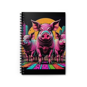 Pigs Spiral Notebook - Ruled Line