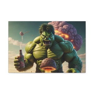 The Hulk Drinking On The Job Canvas Gallery Wraps