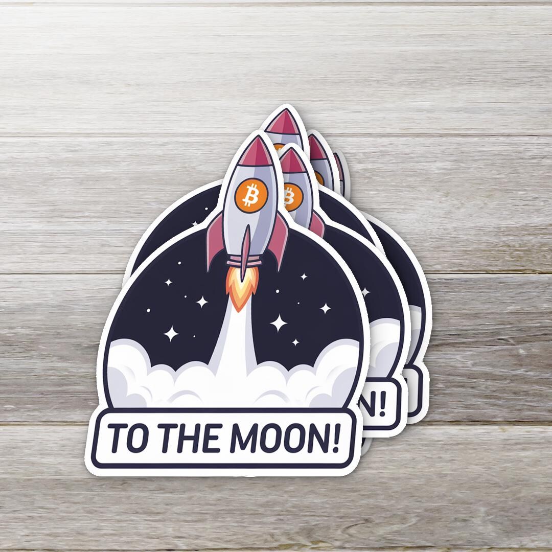 Bitcoin to the Moon Sticker - Etsy