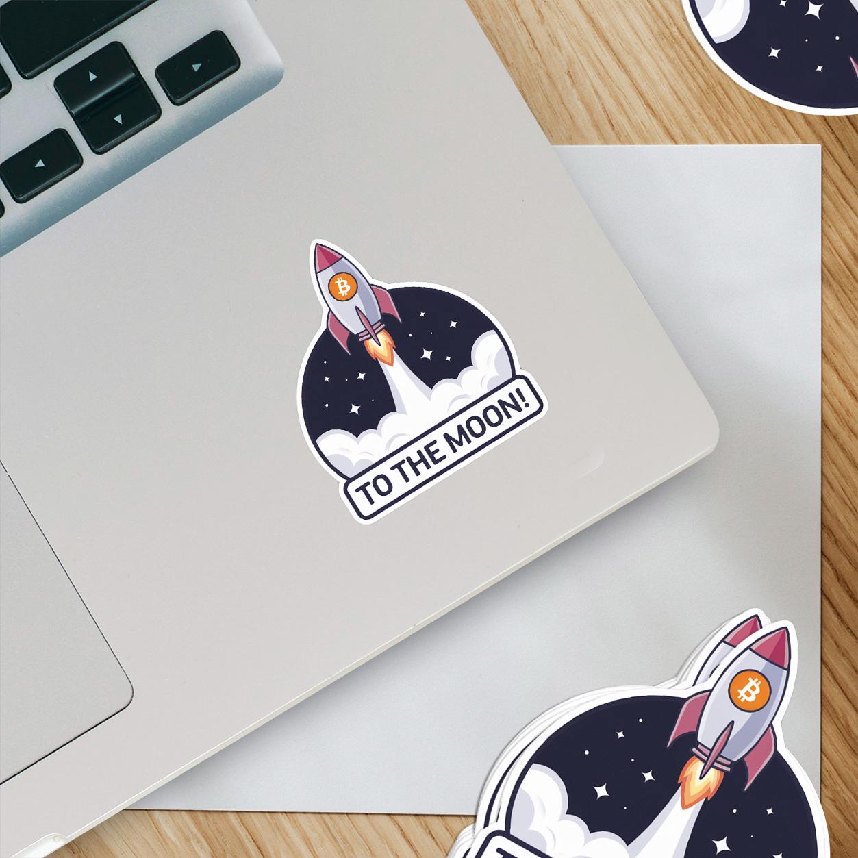 Rocket To Moon Bitcoin Sticker Bitcoin To The Moon Holographic Sticker -  Cryptocurrency Decal For Laptops & Tech Veterinary Decals And Stickers
