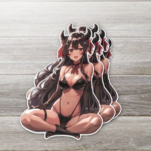 Anime Girl Sticker- Horns
