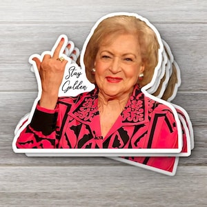 Stay Golden Middle Finger Sticker