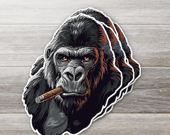 Cigarilla Sticker- Cigar Smoking Gorilla