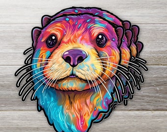 Color Splash Otter Sticker