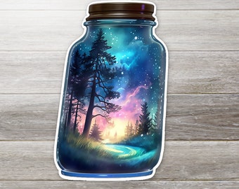 Night Sky Jar Sticker- pastel