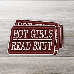 Hot Girls Read Smut Sticker- 2 tone