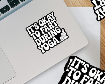 Funny Yoga Sticker: Waterproof Vinyl Decal for Laptops, Water Bottles