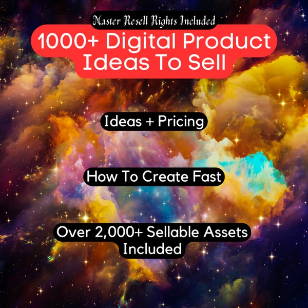 Digital Download Digital Products Best Sellers Mega Bundle To Sell On Etsy - Master Resell Rights Included! Midjourney Prompts AI Prompts