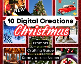 Christmas Digital Downloads Christmas Digital Products Digital Art Prints Master Resell Rights Included! Midjourney Prompts Best AI Prompts