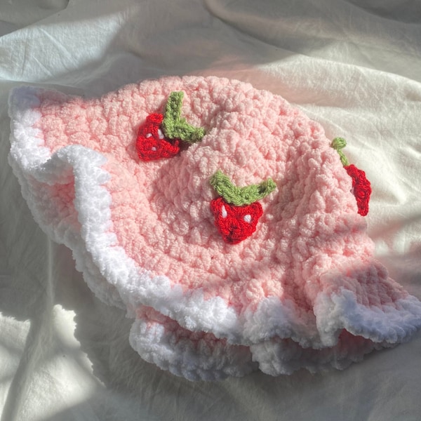 Chunky Erdbeere häkeln Hut | Handmade Artikel