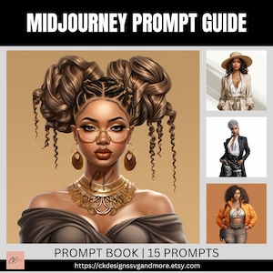 Empowered Elegance:  Fashionable African American Woman Prompt Ebook, Sample Images, AI Art