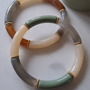 Thin resin tube bracelet image 3