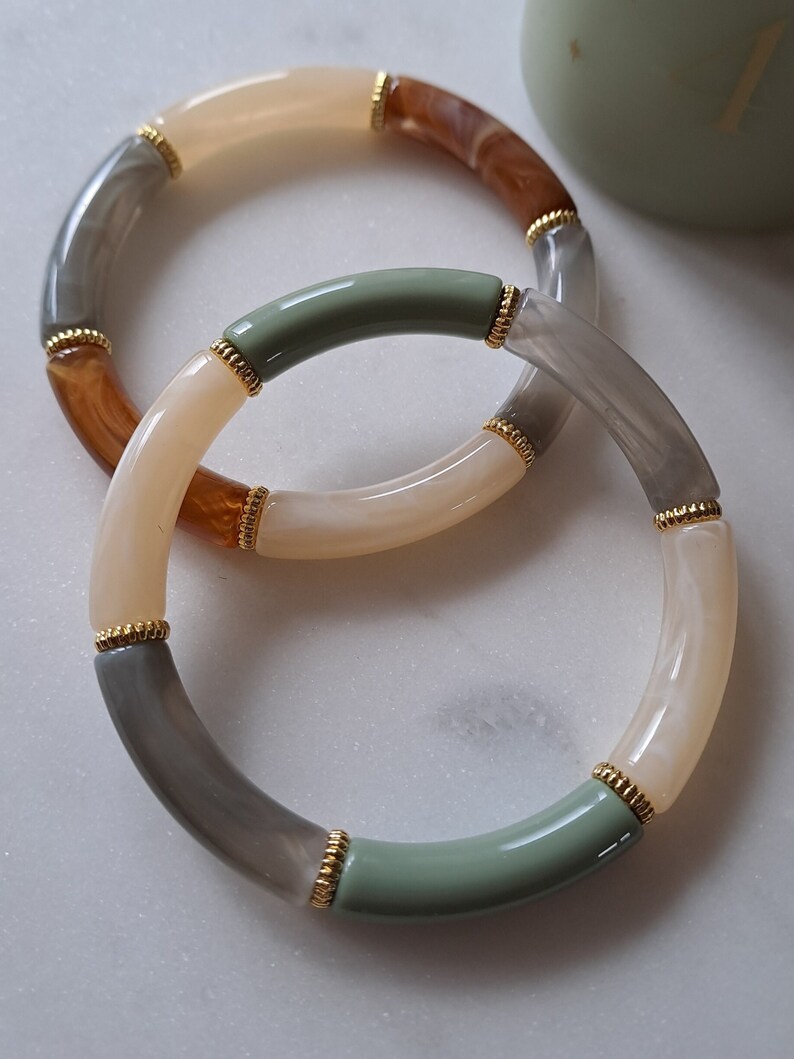 Thin resin tube bracelet image 3