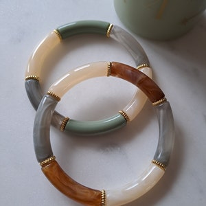 Thin resin tube bracelet image 1