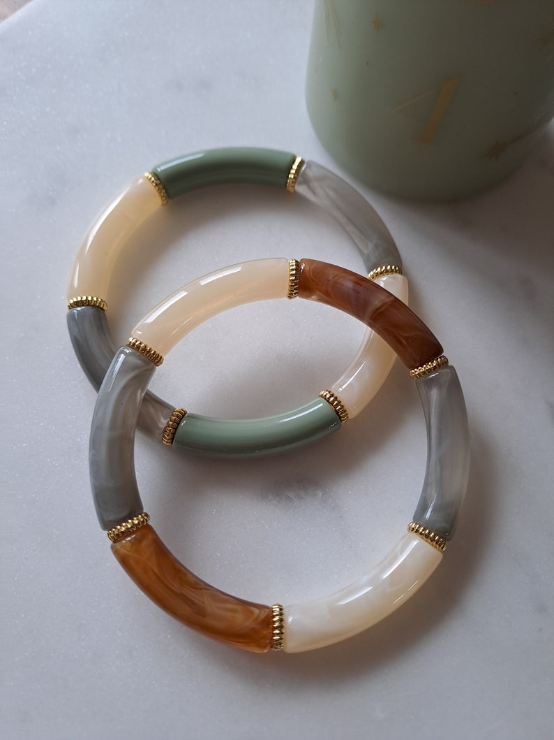 Thin resin tube bracelet image 1