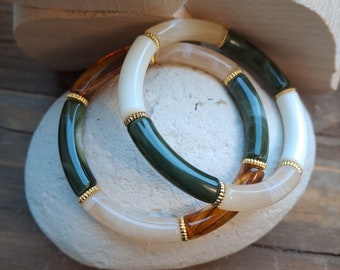 Thin resin tube bracelet