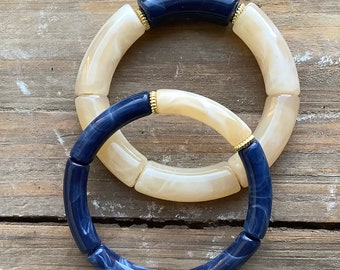 Semi-rigid tube bangle bracelet