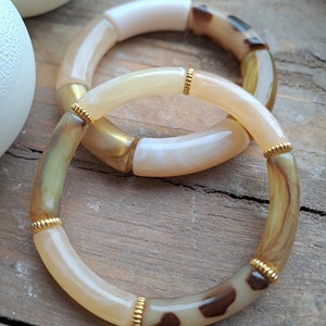 Leopard tube bead bracelet image 1