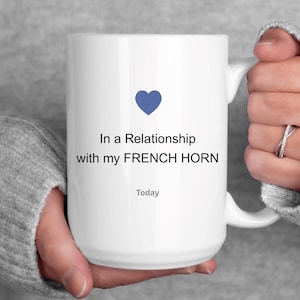 French Horn Player Mug: Musician Coffee Cup, Gift for Hornists