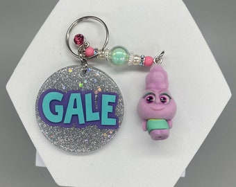 Rare Gale fuzzy from Elemental series 11 doorables glitter keychain/elemental keyring/earth keyring/doorables pen/elemental pen/loungefly