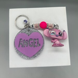 Lilo & Stitch Keychain Kawaii Cartoon Figure Stitch Angel Si - Inspire  Uplift