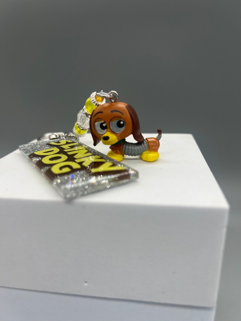 Slinky Dog From Toy Story Glitter Keychain Doorables/slinky Etsy