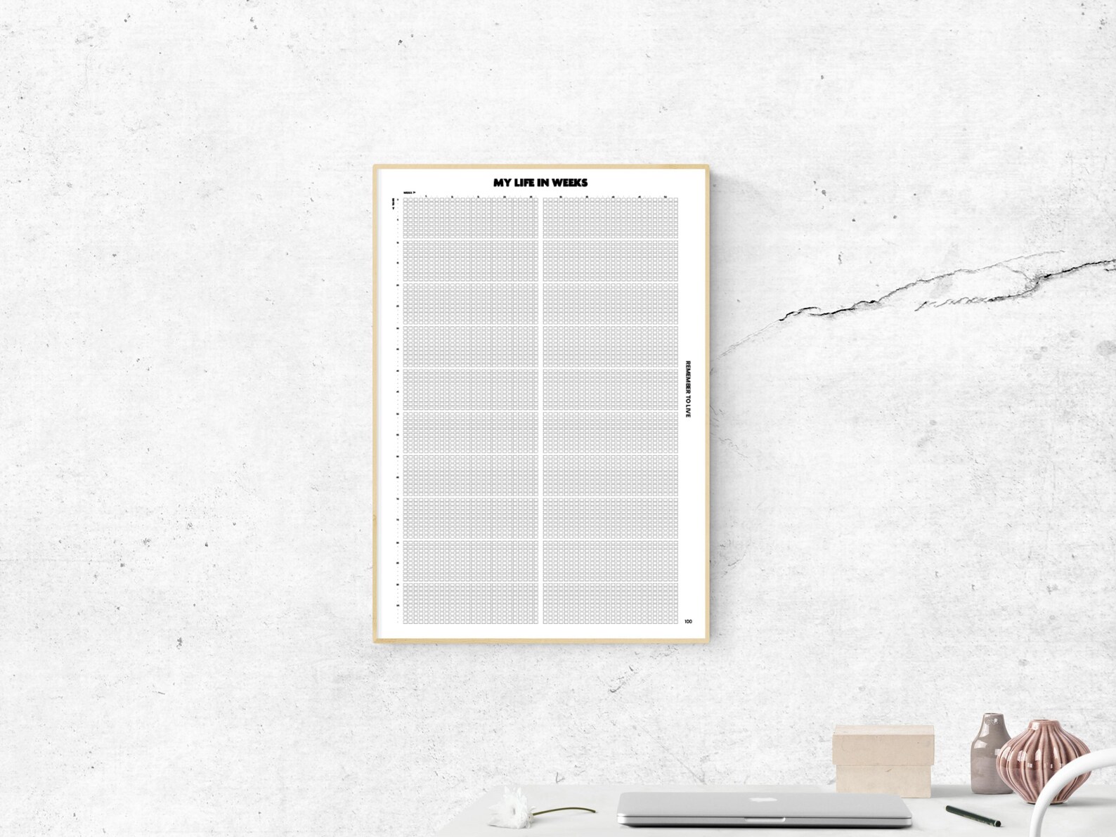 Memento Mori Printable Poster, Life in Weeks Calendar, Motivational ...