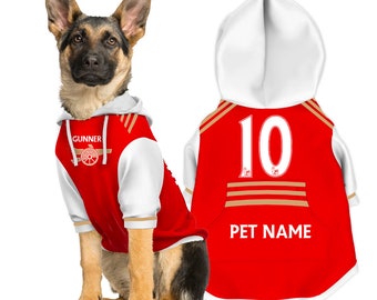 Arsenal Personalised Pet Hoodie FC 23/24 (Dog Football Costume and Cat Football Costume)