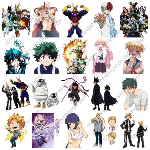 Anime Style Hero School of Superhuman Students Digital Images Clip Art Heroes Villains Downloadable Printable