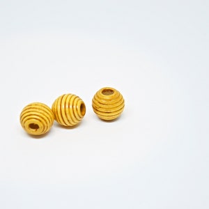 Wooden Beads BEEHIVE, 8 mm 18 mm, Natural Untreated Wooden Beads, Natural Striped Wooden Beads.