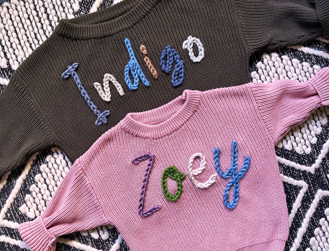 Custom Knit Sweater With Name for Baby and Toddler the Etsy