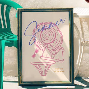 Sommer Wandkunst, Strand Poster, Sommer Poster, La Dolce Vita Druck, Strandhaus Kunst, Küsten Wandkunst, trendiges Sommer Poster, druckbare Kunst