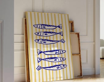 Sardines Kitchen Print: Quirky Retro Foodie Wall Art (Digital Download)