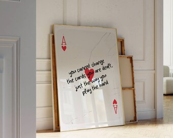 Ace of Hearts Quote Print: Trendy Dorm Decor (Digital Download)