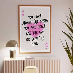 Ace Positive Saying Tipografia Arte de parede, Arte de parede moderna, Arte motivacional, Arte de citações famosas, Arte para ela, Decoração de dormitório, Decoração retrô, Cartão Ace