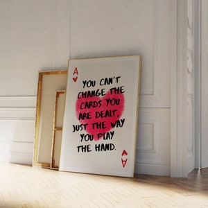 Ace Positive Saying Tipografia Arte de parede, Arte de parede moderna, Arte motivacional, Arte de citações famosas, Arte para ela, Decoração de dormitório, Decoração retrô, Cartão Ace