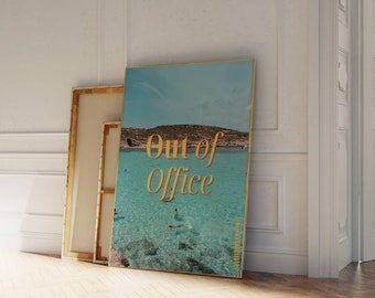 Retro 'Out of Office' Beach Poster, Trendy Summer Print (Digital Download)