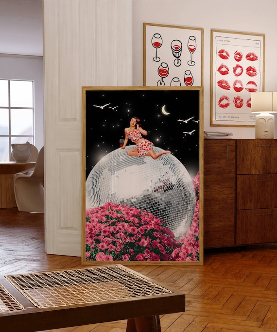 Disco Ball Poster: Trendy 70s Retro Wall Art (Digital Download)