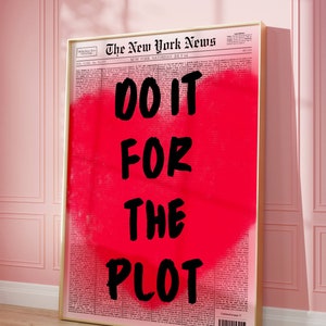 プロットのためにやれ新聞の見出しポスター、引用ポスター、レトロなバーカートの壁アート、ニューヨークニュース、レッドマガジンの表紙アート、プレッピーな壁アート