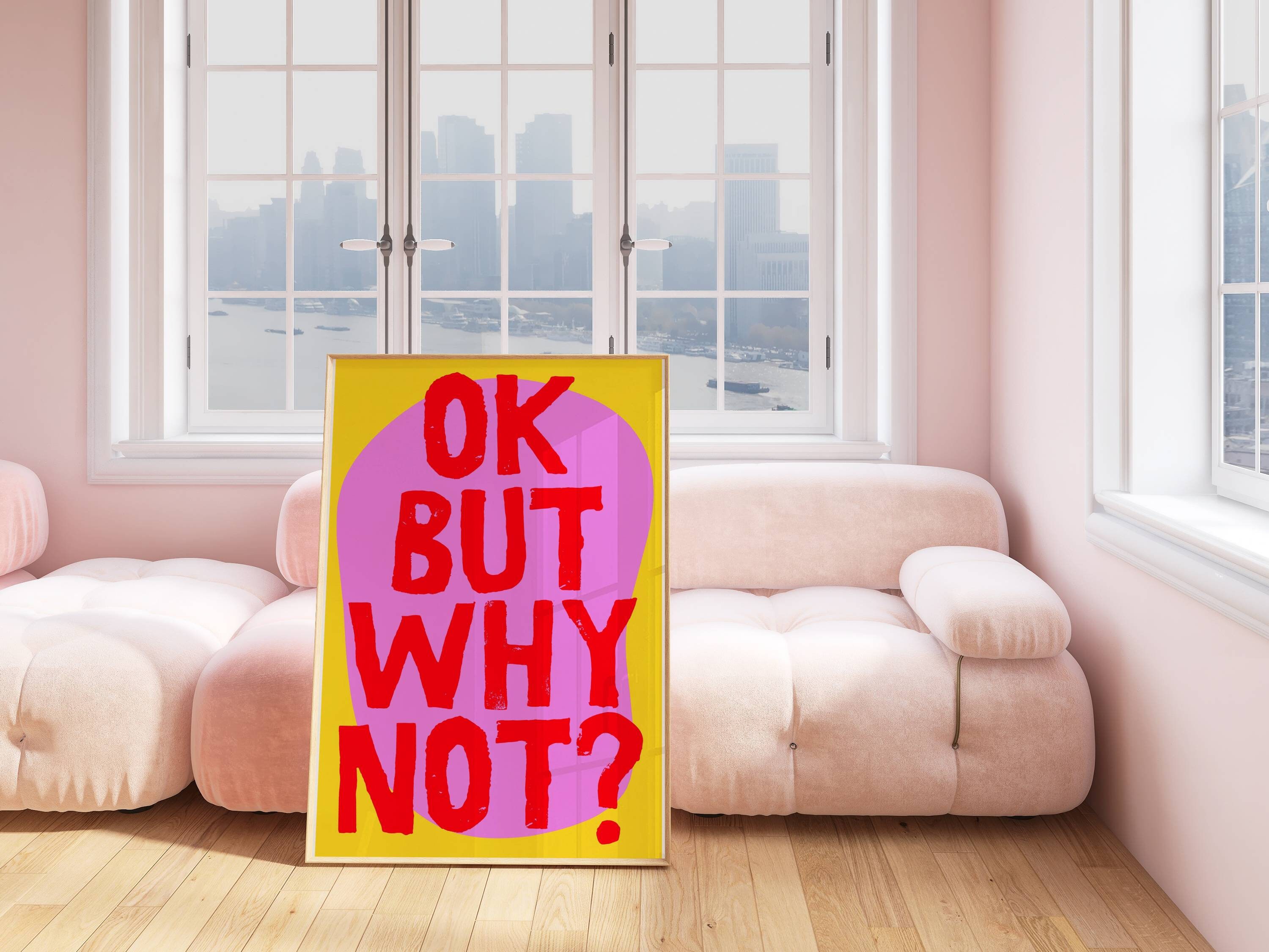 Why Not Print: Vivid Pink Typography Poster (digital Download) - Etsy