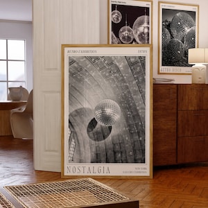 Wydruk Disco, Plakat Disco, Modna sztuka ścienna, Sztuka Preppy Bar Cart, Wydruk Disco Ball, Sztuka do druku, Dekoracja ścienna Retro, Modny wystrój retro z lat 70.