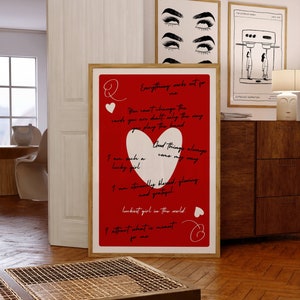 Glücksmädchen-Druck, Glücksgefühl-Druck, rote Kunst, Herzkönigin-Druck, Retro-Kartenkunst, Spielkarten-Druck, Preppy-Kunst, mädchenhafte Wanddrucke
