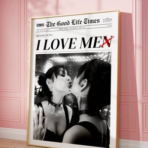 Trendy Hot Girls krantenkopposter, trendy retro barwagen kunst aan de muur, New York Times News, It Girl Dorm Art, tijdschriftomslag esthetiek