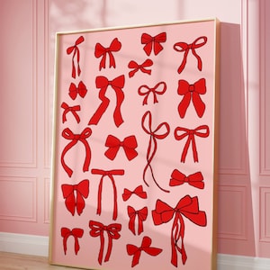 Arte de pared de arcos de moda, decoración de pared de coqueta, cartel de arco, arte chinoiserie, arte de pared preppy, arte de pared costera, dibujado a mano, arte de pared roja, arte de los años 70