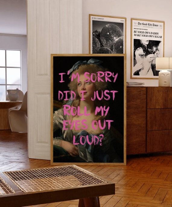 Sarcastic Roll My Eyes Quote Poster: Trendy Vintage Art (Digital Download)
