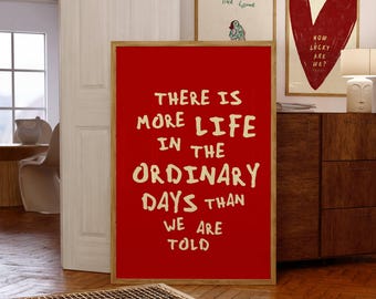 Ordinary Days Quote Print, Inspirational Retro Wall Art (Digital Download)
